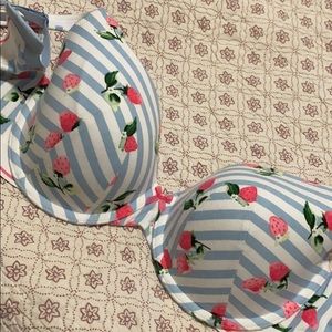 Blue and white bra C42